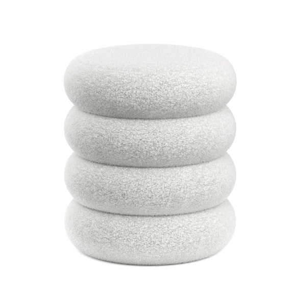 Sitzhocker Teddy JIM mit Stauraum 42 x 45 cm weiss