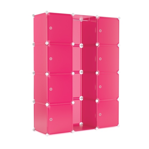 Kleiderschrank Steckregal pink