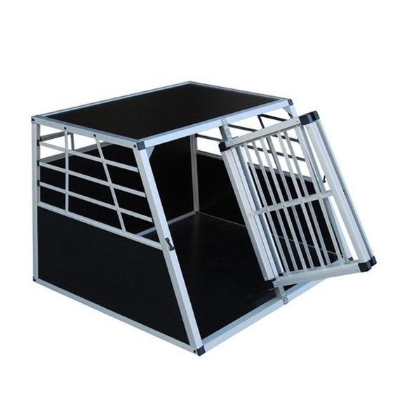 Alu Hundebox Doppelbox gross schwarz