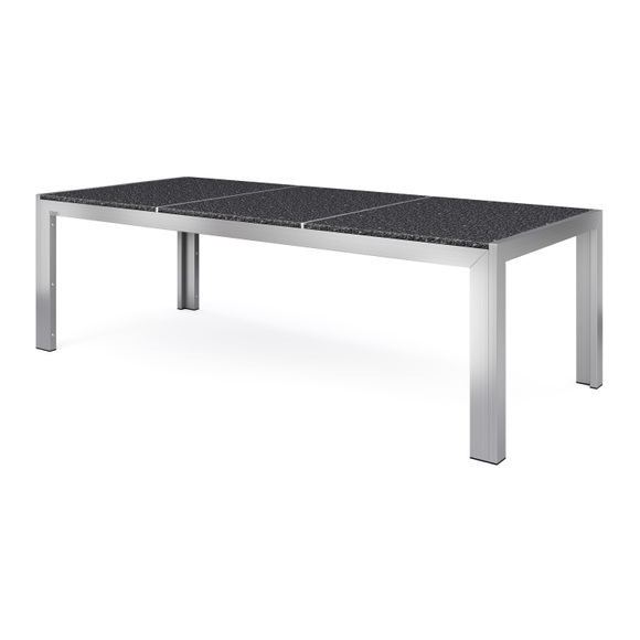 Granittisch Edelstahl 220 x 95 x 75 cm