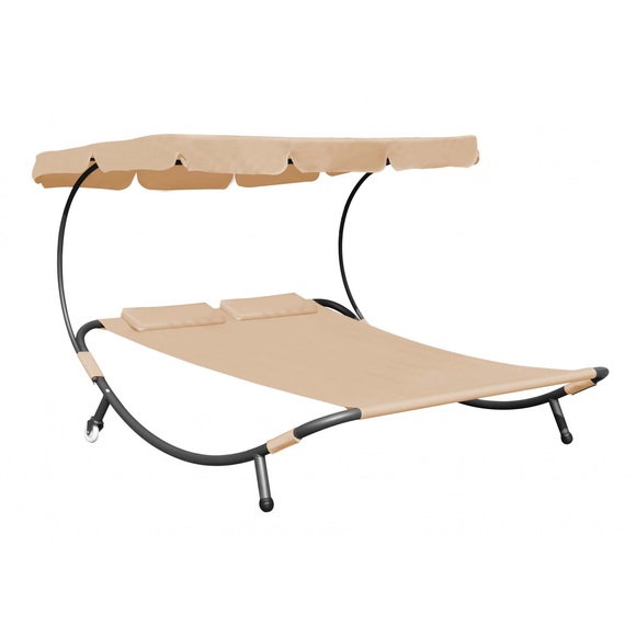 2 Personen Sonnenliege Gartenliege beige