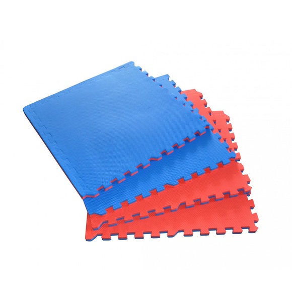 Bodenmatte 61 x 61 x 2 cm blau rot 4er Set