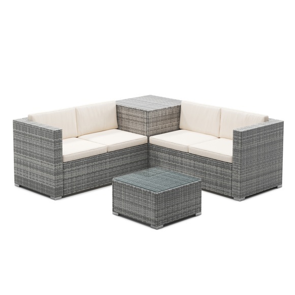 Rattanlounge SAN MARINO grau