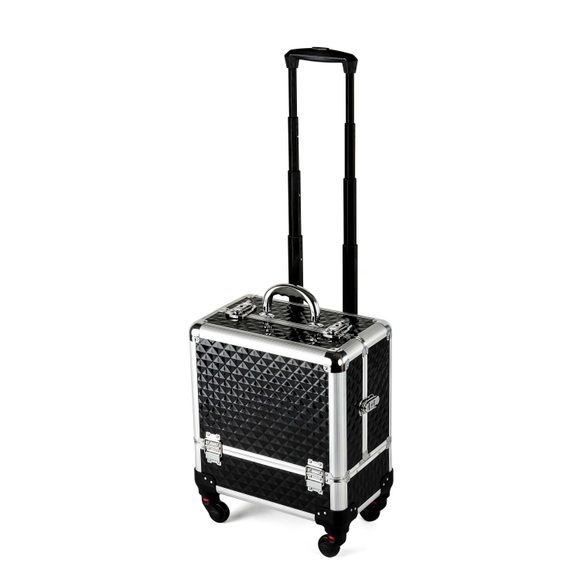 Kosmetikkoffer Trolley Aluminium schwarz