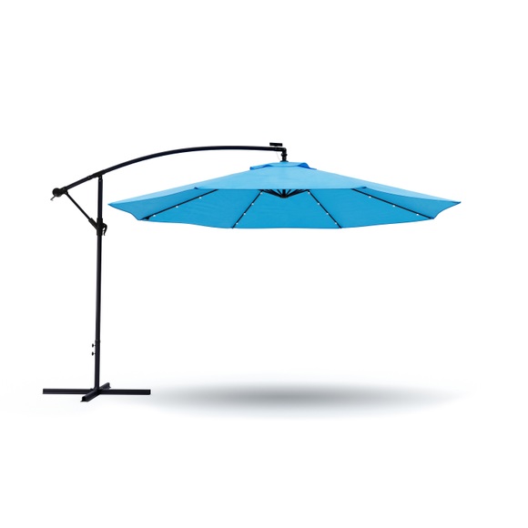 Sonnenschirm Ampelschirm BAY mit LED 300 cm blau