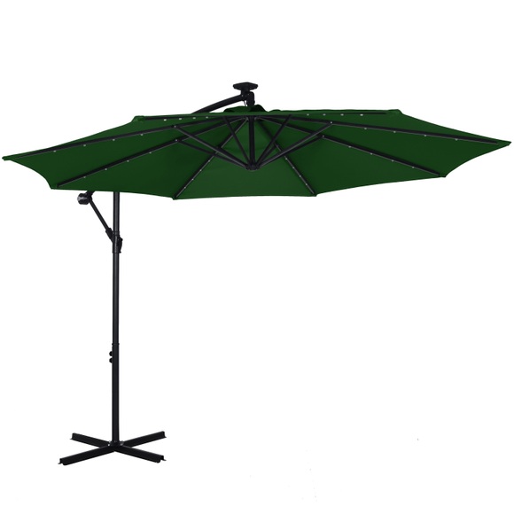Sonnenschirm Ampelschirm BAY mit LED 300 cm grün