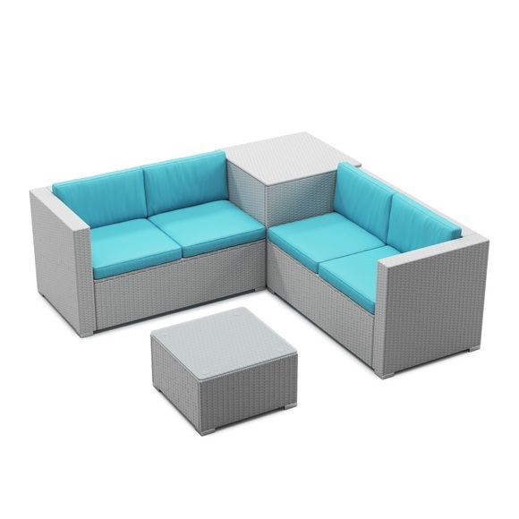 Kissen für Rattanlounge SAN MARINO türkis