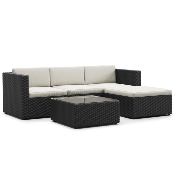 Rattan Lounge MALIBU schwarz