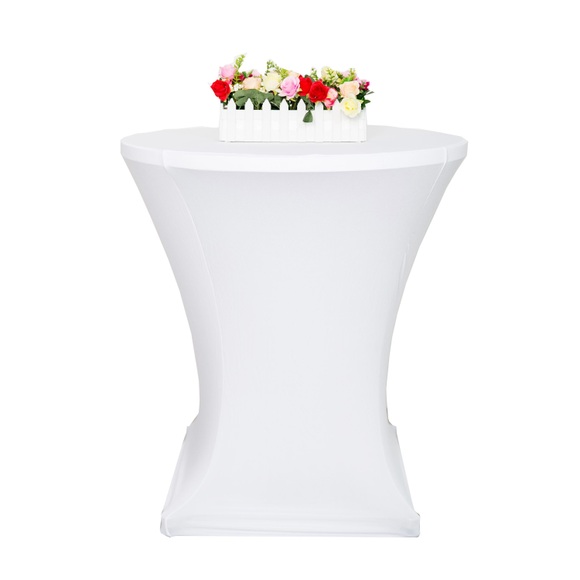 Tischdecke für Bistrotische 70-75 cm weiss