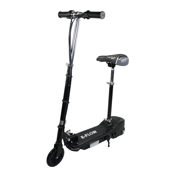E-Scooter schwarz mit Sitz