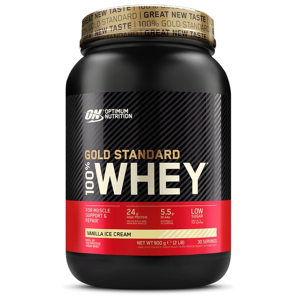 Optimum Nutrition 100 % Whey Gold Standard, Vanilla Ice Cream, Pulver