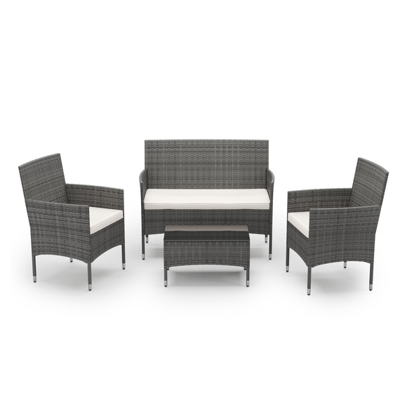 Gartenset MALIA Rattan grau