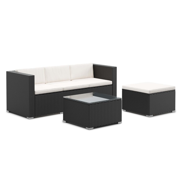 Rattanlounge NIZZA schwarz