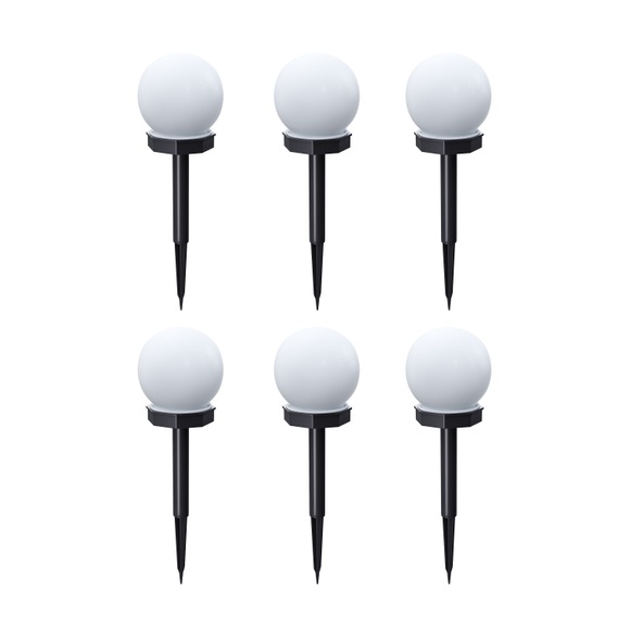 Solarlampe rund 10 cm 6er-Set