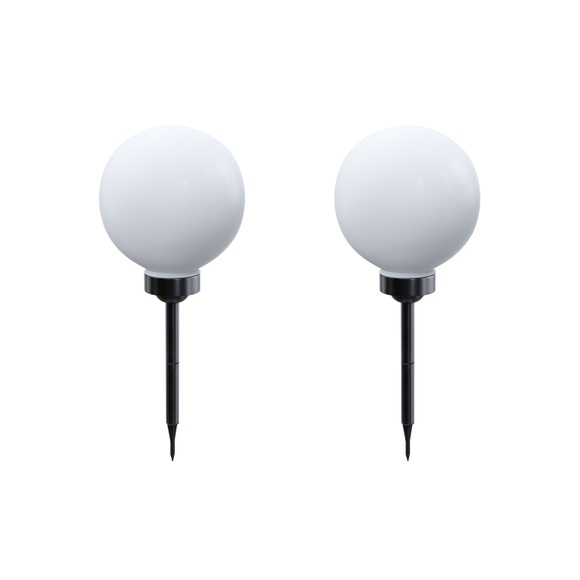 Solarlampe rund 30 cm 2er-Set
