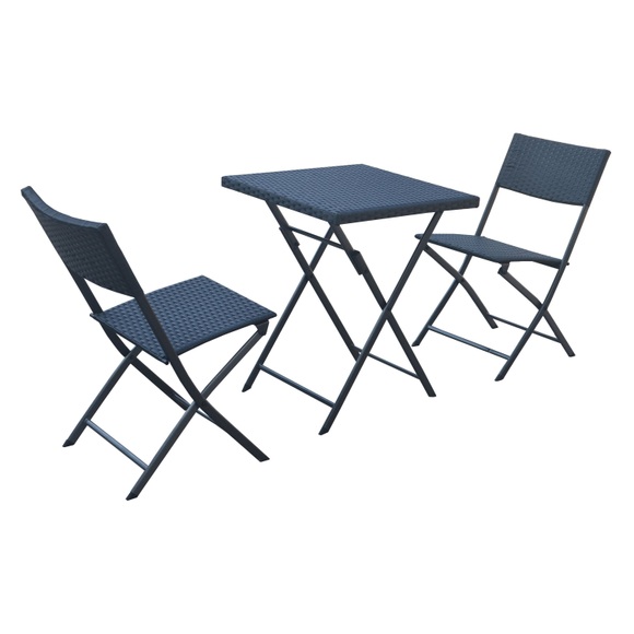 Gartenmöbel LAGO Set Rattan schwarz