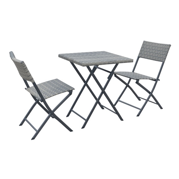 Gartenmöbel LAGO Set Rattan grau