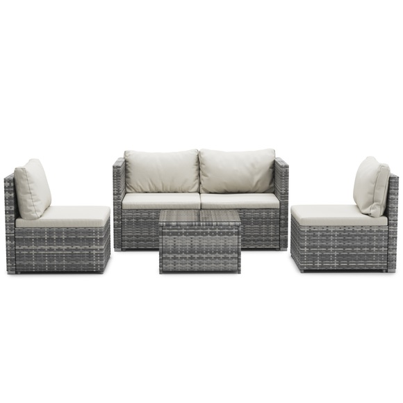 Rattan Lounge CAGLIARI grau