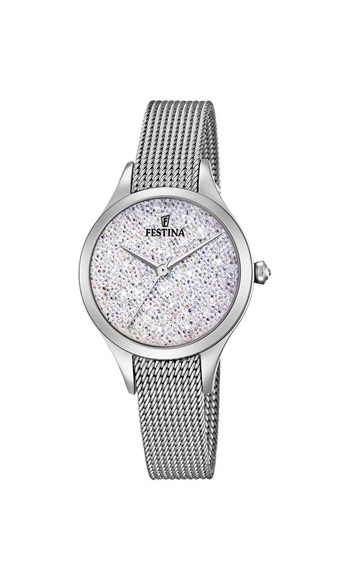 Festina F20336-1 Frauen's Mademoiselle Silber Ton Armbanduhr Quarz/Edelstahl