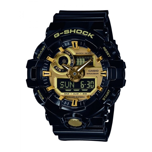 Casio Quarz Armbanduhr GA-710GB-1AER (L x B x H) 57.5 x 53.4 x 18.4 mm Schwarz Gehäusematerial=Resin Material