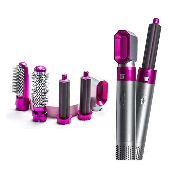 5in1 Warmluftbürste Hot Airstyler Lockwenwickler und Haarglätter