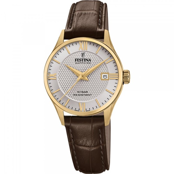 Festina Swiss Festina Schweizer F20011-2 Schweizer Made Men's Gold Ton Armbanduhr Quarz/Saphir/Edelstahl