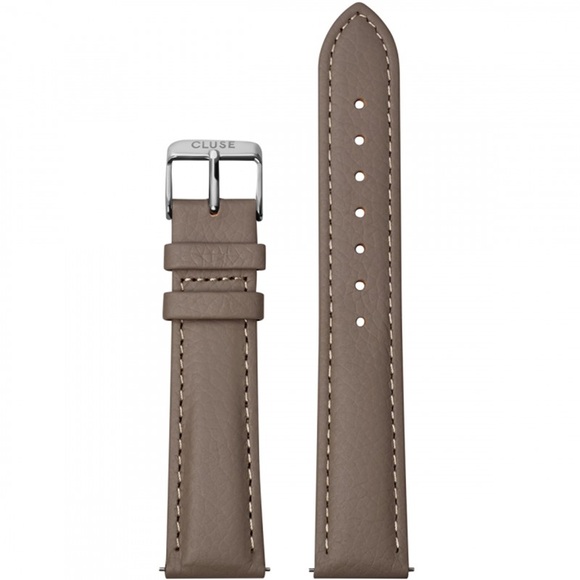 Cluse CS1408101085 Strap 18 mm Leather, Taupe/Silver