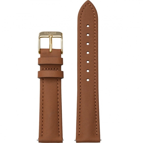 Cluse CS12311 Strap 18 mm, Leather Caramel, Gold