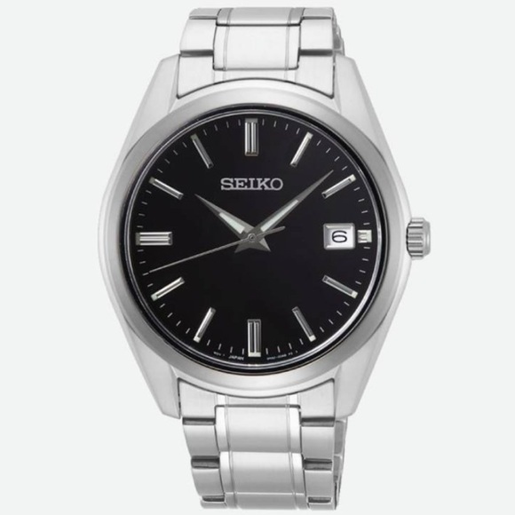 Seiko Sur311p1 Schwarz & Silber Edelstahl Herren's Uhr