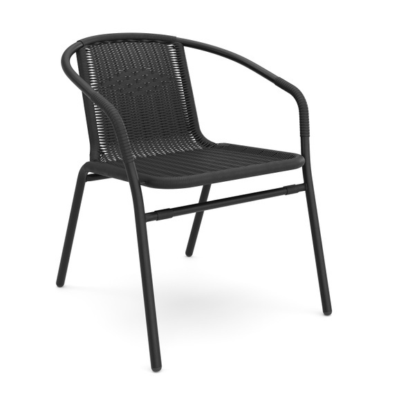Gartenstuhl Rattan schwarz