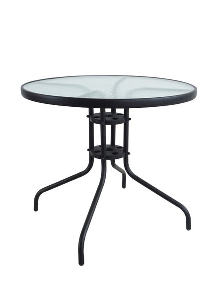 Gartentisch rund 80 cm schwarz