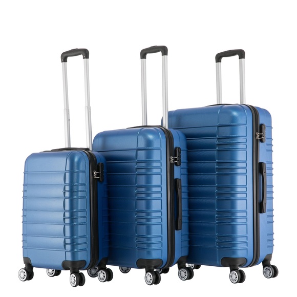 Reisekoffer Hartschalenkoffer 3er SET blau