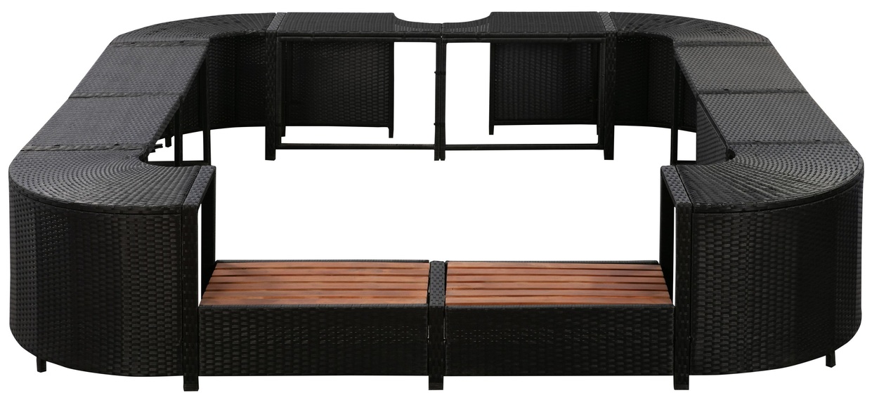 Whirlpool Rattan Umrandung quadratisch