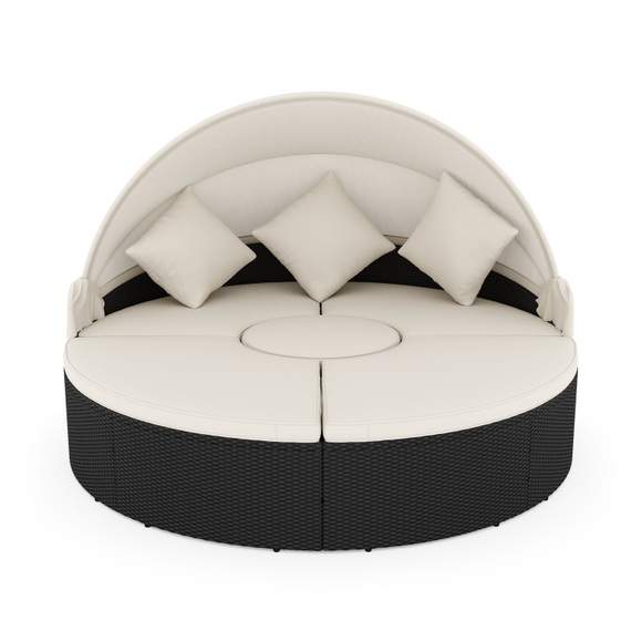 Rattan Sonneninsel CARPI schwarz