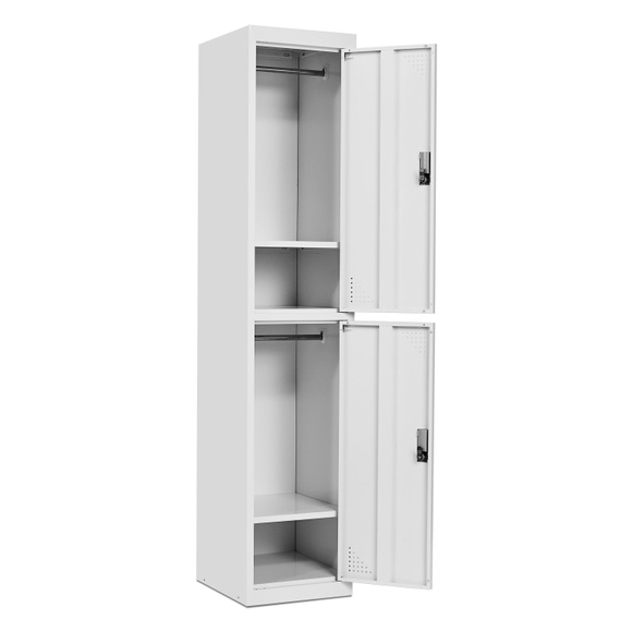 Garderobenspind mit 2 Fächern weiss