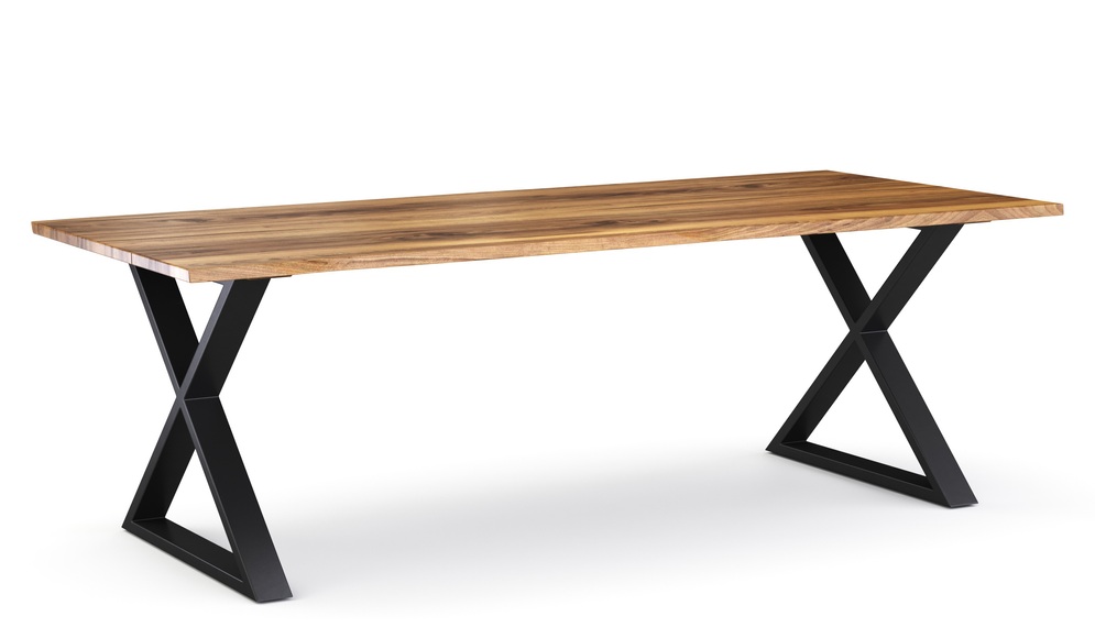 Esstisch Holz ACACIA X-Fuss 200 x 90 cm