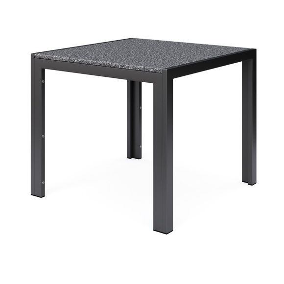 Granittisch 80 x 80 x 76 cm schwarz