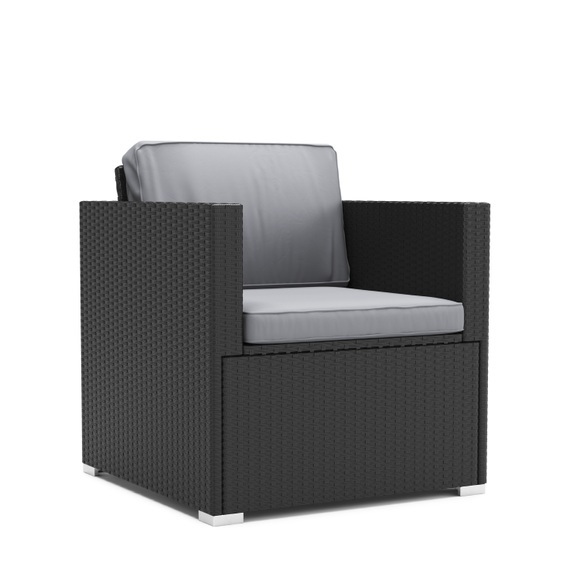 Rattansessel KOS schwarz / anthrazit