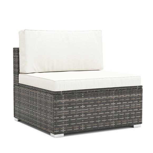 Mittelteil Rattanlounge LINDOS grau / weiss