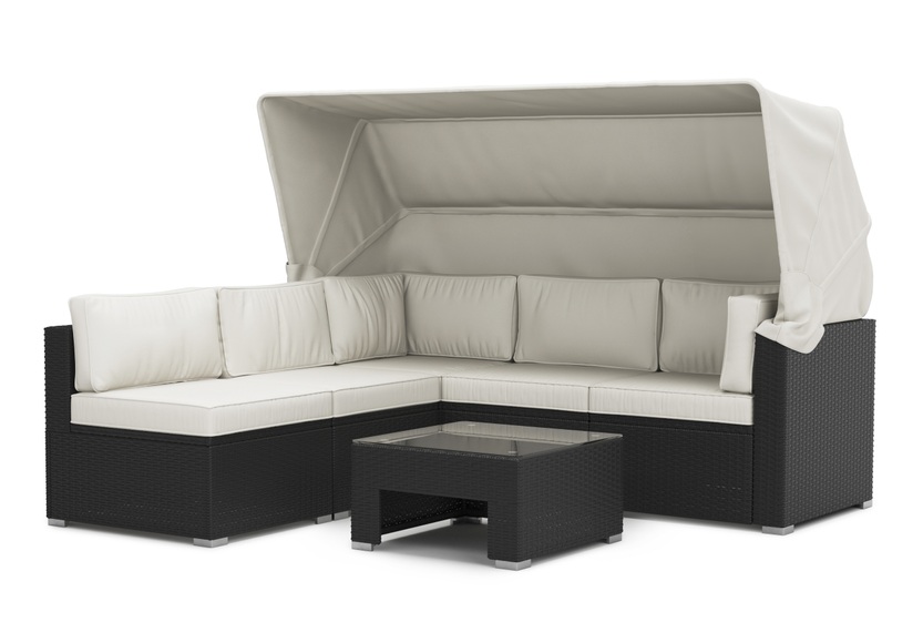 Rattanlounge COMO weiss