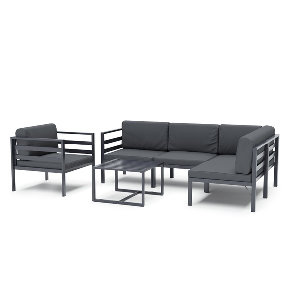 Lounge SAMBIA mit Sessel 6-teilig anthrazit