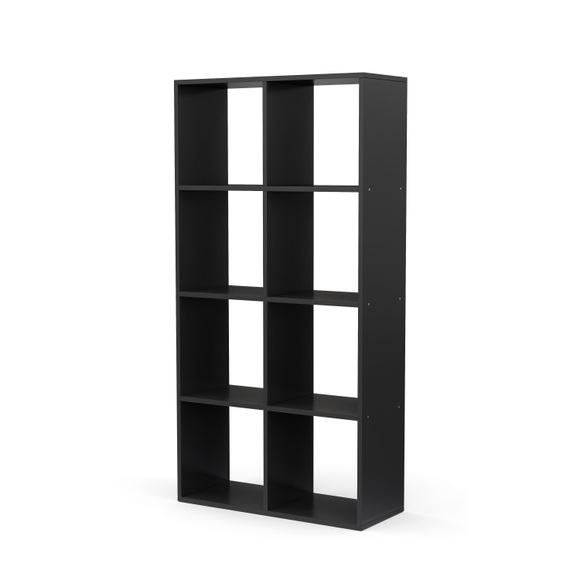 Raumteiler Bücherregal LIAM 8 Fach schwarz