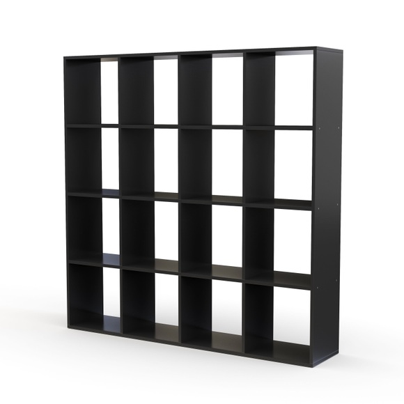 Raumteiler Bücherregal NIMA 16 Fach schwarz