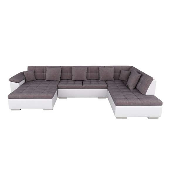 Ecksofa ARIA links taupe/weiss