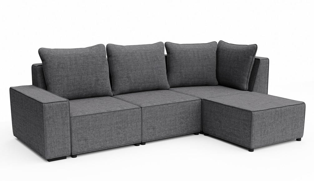 Ecksofa JAVIN 3-Sitzer rechts anthrazit