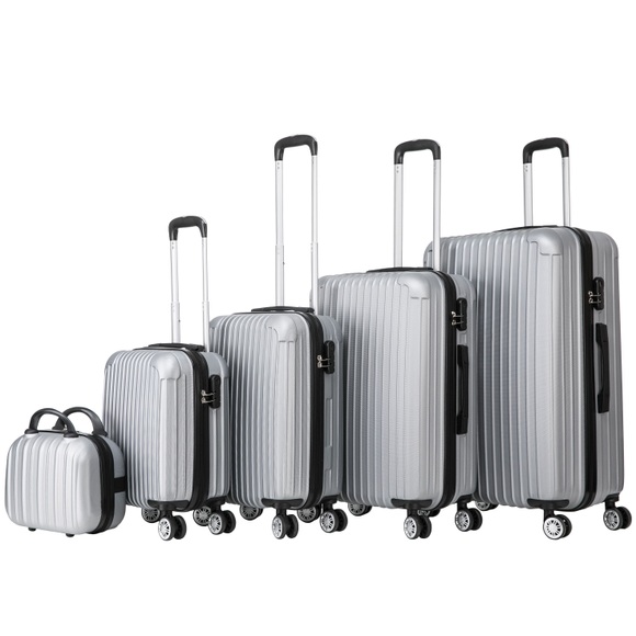 Reisekoffer Hartschalenkoffer LINN 5er Set silber
