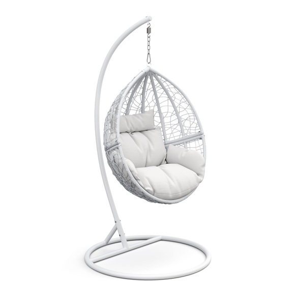 Hängesessel mit Gestell PANAMA weiss/weiss