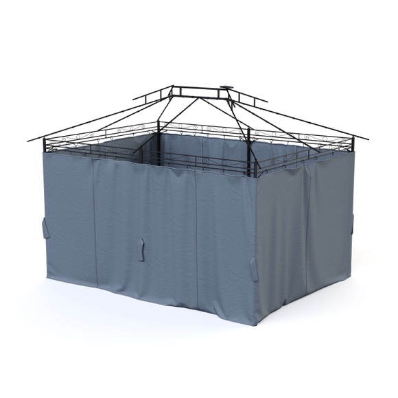 Seitenwände für Gartenpavillon LED 3 x 4 m grau 6 Stk.