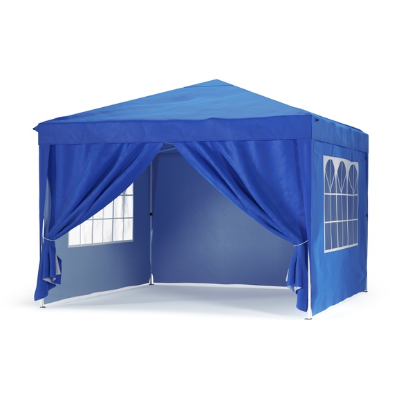 Pavillon Partyzelt 3 x 3 m blau inkl. 4 Seitenwände