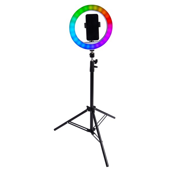 LED Ringlicht RGB mit Stativ